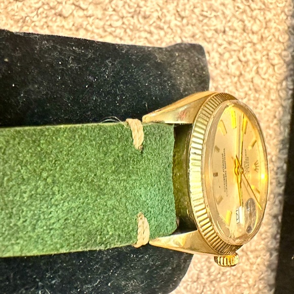 Rolex Oyster Perpetual Date 1503 Men Solid 14K Yellow Gold Watch White Dial. - Picture 7 of 15